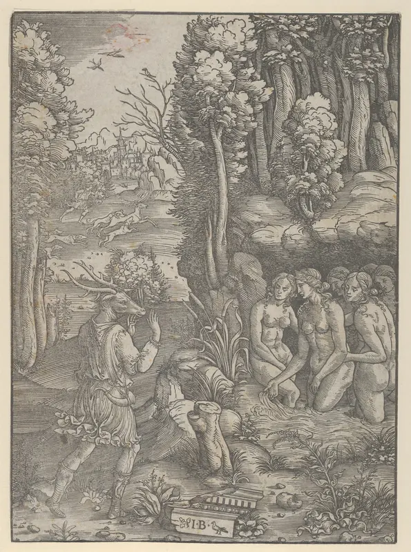 Diana turning Actaeon into a stag Wall Art by Giovanni Battista Palumba - High-Resolution Digital Print