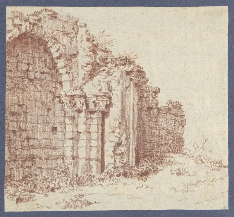 Dichtgemetseld Gothisch portaal Wall Art by Hubert Robert - High-Resolution Digital Print