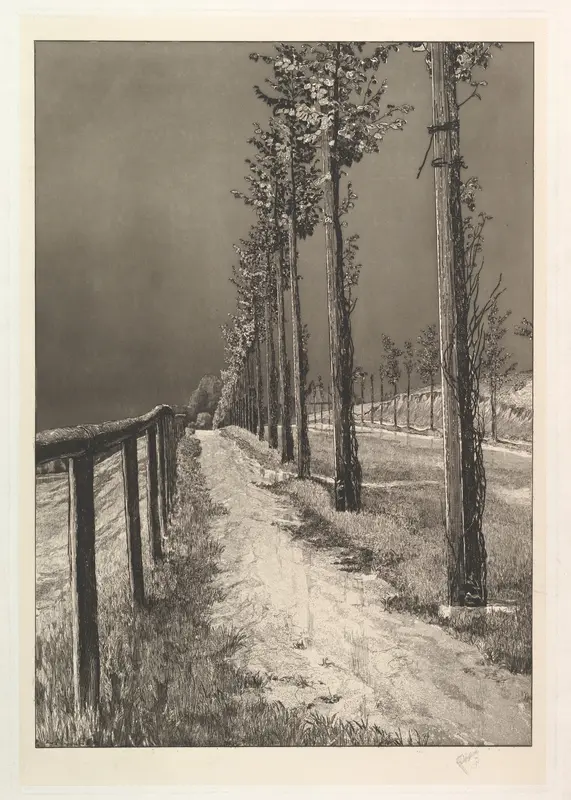 Die Chaussee, from the series Vier Landschaften Wall Art by Max Klinger - High-Resolution Digital Print