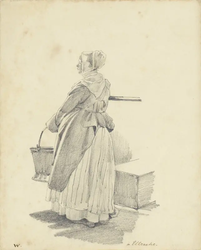 Dienstmeid met een emmer Wall Art by Pieter van Loon - High-Resolution Digital Print