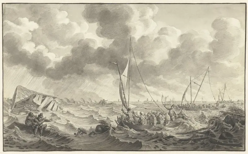 Dijkdoorbraak bij Kampen, 1775 Wall Art by Noach van der Meer (II) - High-Resolution Digital Print