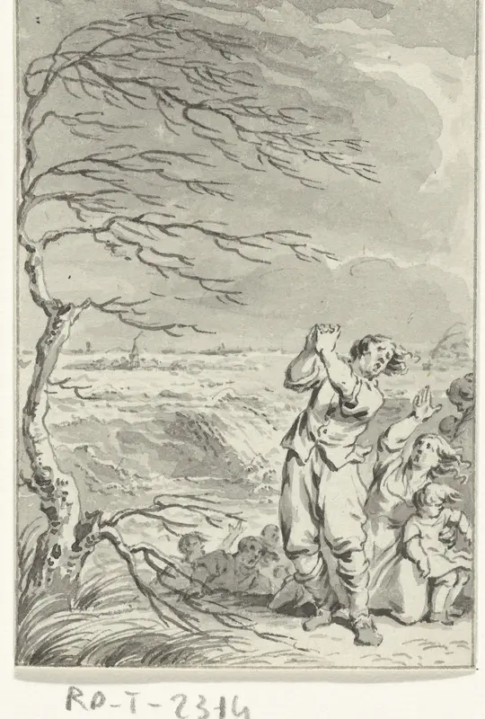 Dijkdoorbraak en watersnood in Holland, 5 november 1530 Wall Art by Jacobus Buys - High-Resolution Digital Print