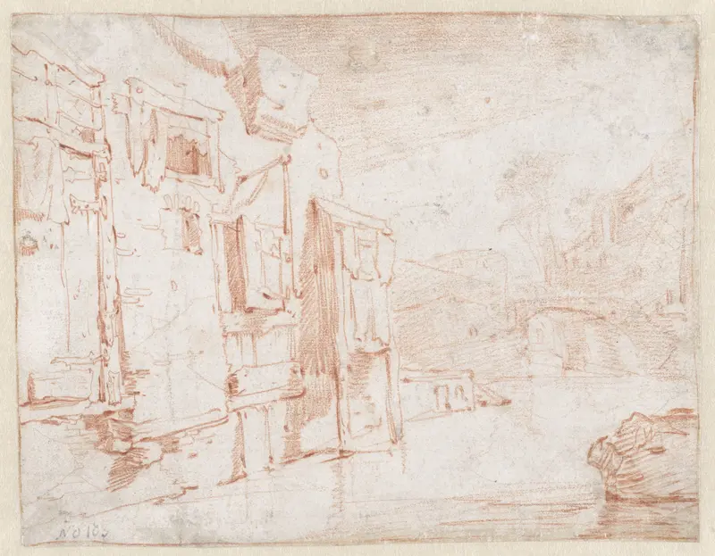 Dilapidated Buildings beside Water Wall Art by Jan Baptist Weenix - High-Resolution Digital Print
