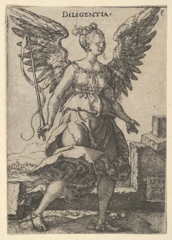 Diligence, from "Virtues and Vices" Wall Art by Heinrich Aldegrever - High-Resolution Digital Print