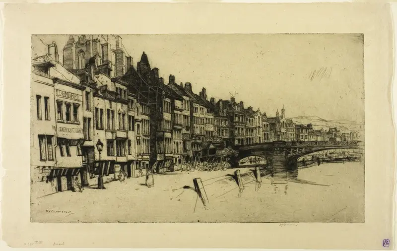 Dinant, plate nine from the Belgian Set Wall Art by David Young Cameron - High-Resolution Digital Print