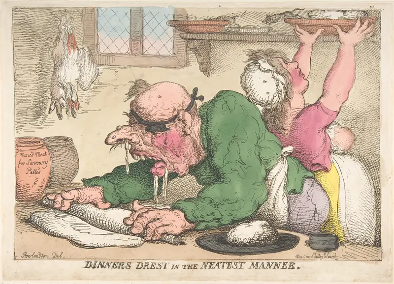 Dinners Drest in the Neatest Manner Wall Art by Thomas Rowlandson - High-Resolution Digital Print