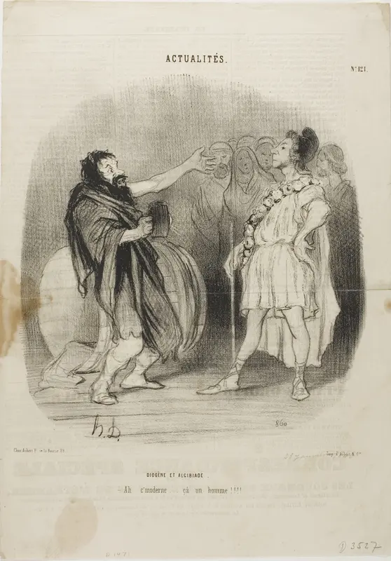 Diogenes and Alcibiades at the Odeon. “- Ah... it's modern....what a man!,” plate 121 from Actualités
