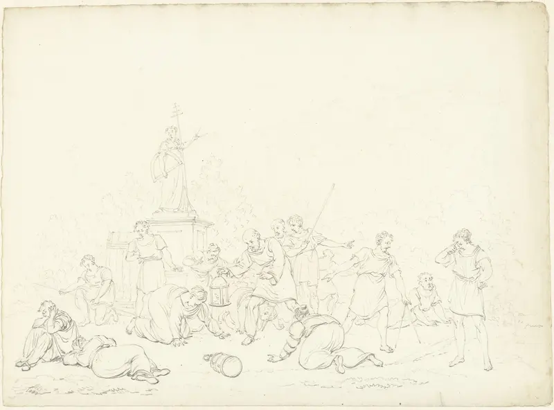 Diogenes met een lantaren een mens zoekend Wall Art by Pieter Bartholomeusz. Barbiers - High-Resolution Digital Print