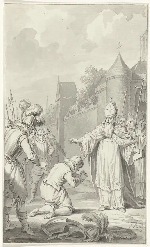 Dirk VI, graaf van Holland, smeekt de Bisschop van Utrecht om vergiffenis, 1143 Wall Art by Unknown - High-Resolution Digital Print