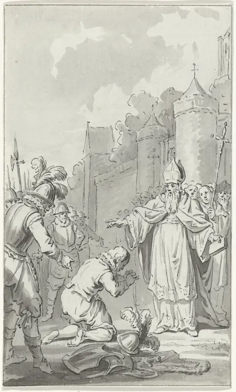Dirk VI, graaf van Holland, smeekt de Bisschop van Utrecht om vergiffenis, 1143 Wall Art by Jacobus Buys - High-Resolution Digital Print
