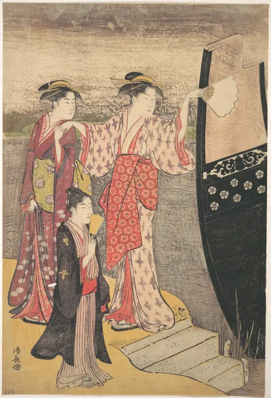 Disembarking from a Pleasure Boat on the Sumida River