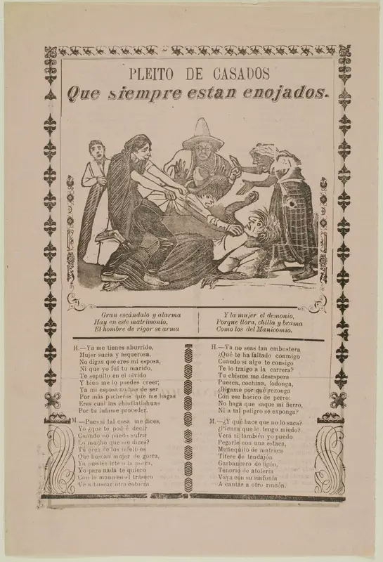 Dispute of Spouses who are Always Angry Wall Art by José Guadalupe Posada - High-Resolution Digital Print