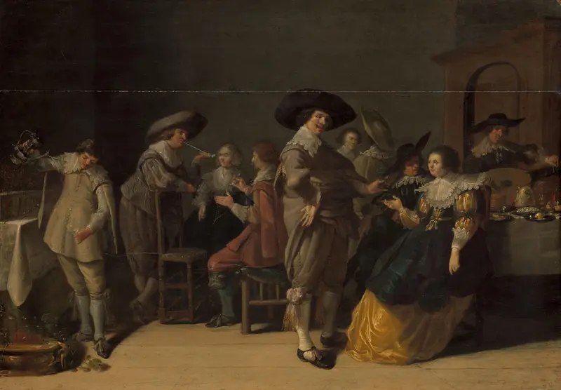 Distinguished Company in a Room Wall Art by Unknown - High-Resolution Digital Print