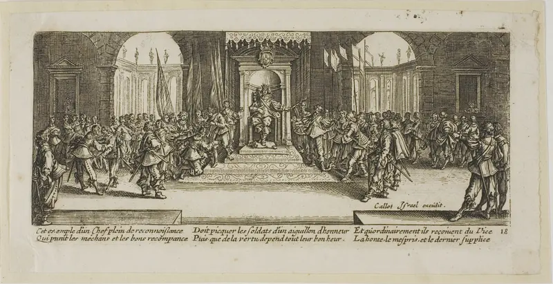 Distribution of Rewards, plate eighteen from The Large Miseries of War Wall Art by Gerrit Lucasz van Schagen - High-Resolution Digital Print