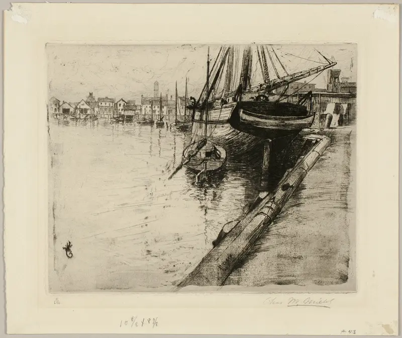 Dock, New York River Wall Art by Charles Frederick William Mielatz - High-Resolution Digital Print