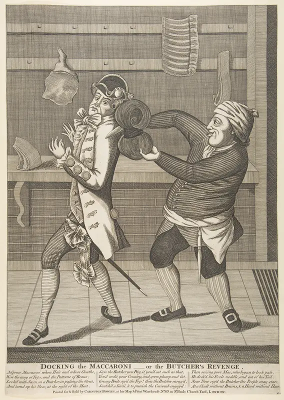Docking the Macaroni–or the Butcher's Revenge Wall Art by Anonymous, British, 18th century - High-Resolution Digital Print