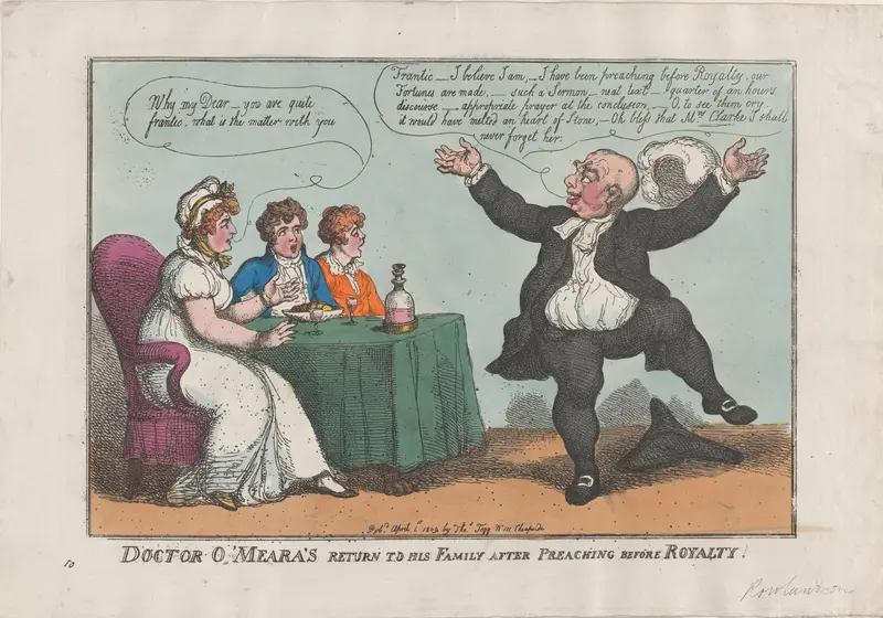 Doctor O'Meara's Return to His Family After Preaching Before Royalty Wall Art by Thomas Rowlandson - High-Resolution Digital Print