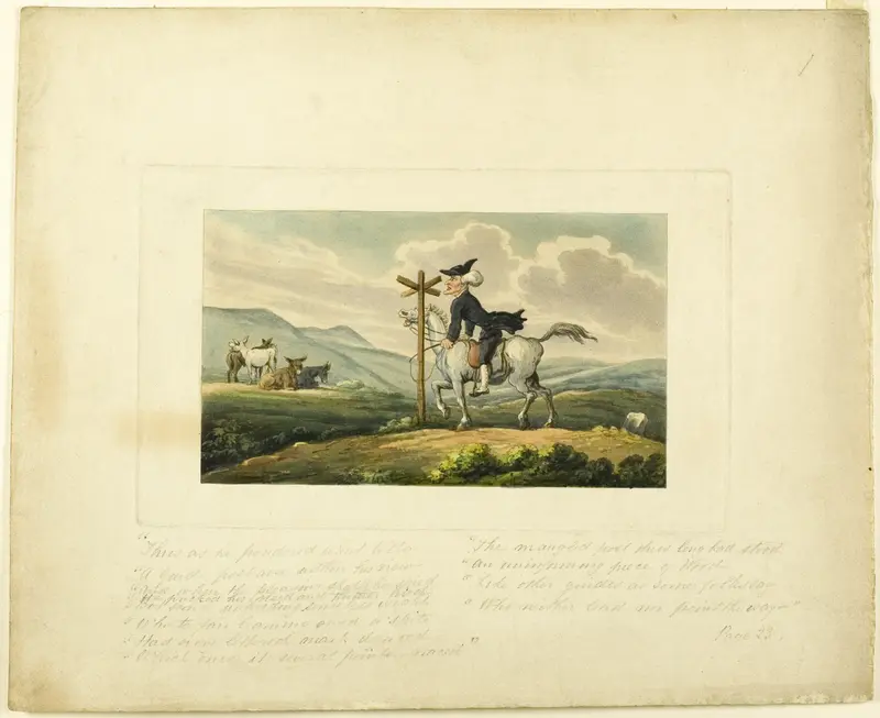 Doctor Syntax Losing His Way, from The Tour of Doctor Syntax Wall Art by Thomas Rowlandson - High-Resolution Digital Print