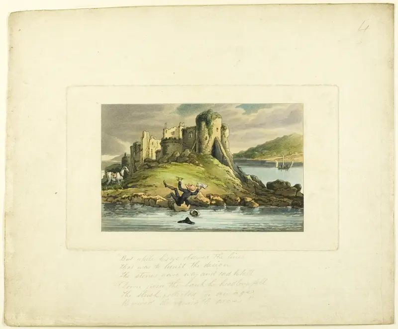 Doctor Syntax Tumbling in the Water, from The Tour of Doctor Syntax Wall Art by Thomas Rowlandson - High-Resolution Digital Print