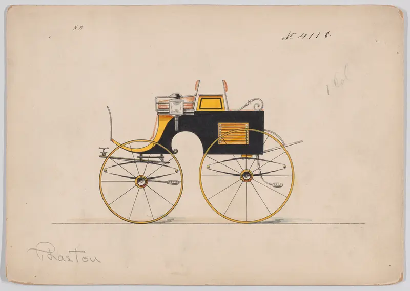 Dog Cart Phaeton/Four Wheel Tandem Cart # 4118 Wall Art by Brewster & Co. - High-Resolution Digital Print