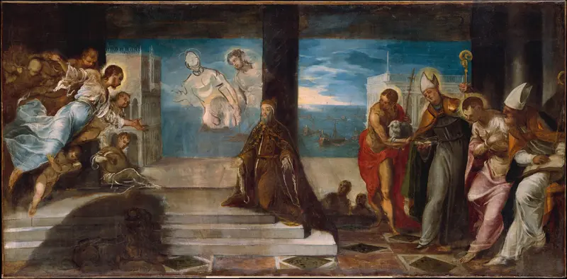 Doge Alvise Mocenigo (1507–1577) Presented to the Redeemer Wall Art by Jacopo Tintoretto (Jacopo Robusti) - High-Resolution Digital Print
