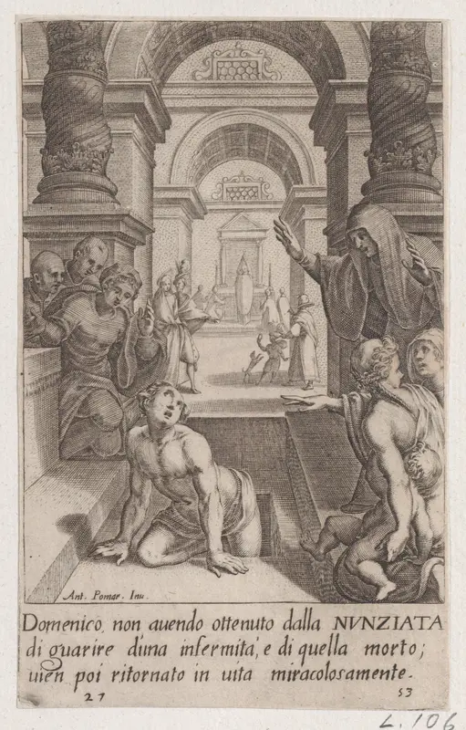 Domenico, from Scelta d'Alcuni Miracoli e Grazie della Santissima Nunziata di Firenze (Selection of Some Miracles and Graces that Occurred in the Church of the Annunziata in Florence) Wall Art by Jacques Callot - High-Resolution Digital Print