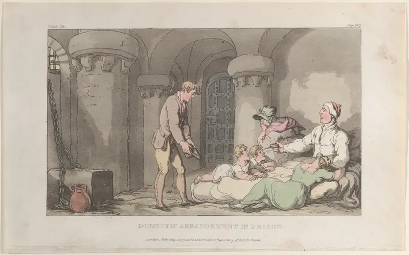Domestic Arrangements in Prison Wall Art by Thomas Rowlandson - High-Resolution Digital Print