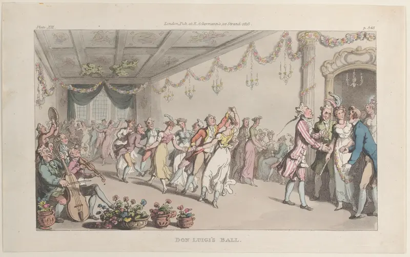 Don Luigi's Ball Wall Art by Thomas Rowlandson - High-Resolution Digital Print