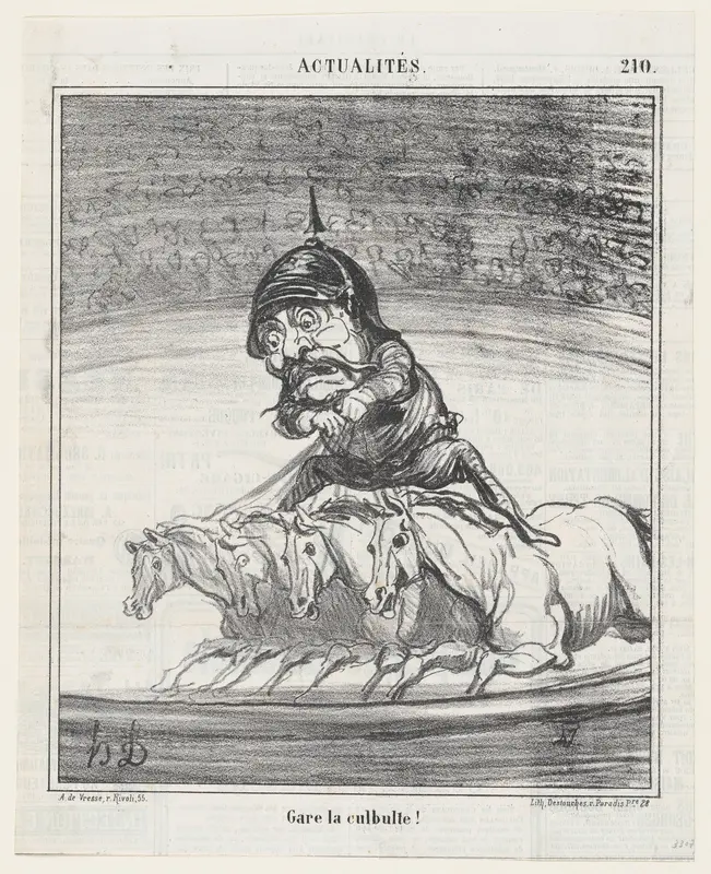Don't fall!, from 'News of the day,' published in "Le Charivari" Wall Art by Honoré Daumier - High-Resolution Digital Print