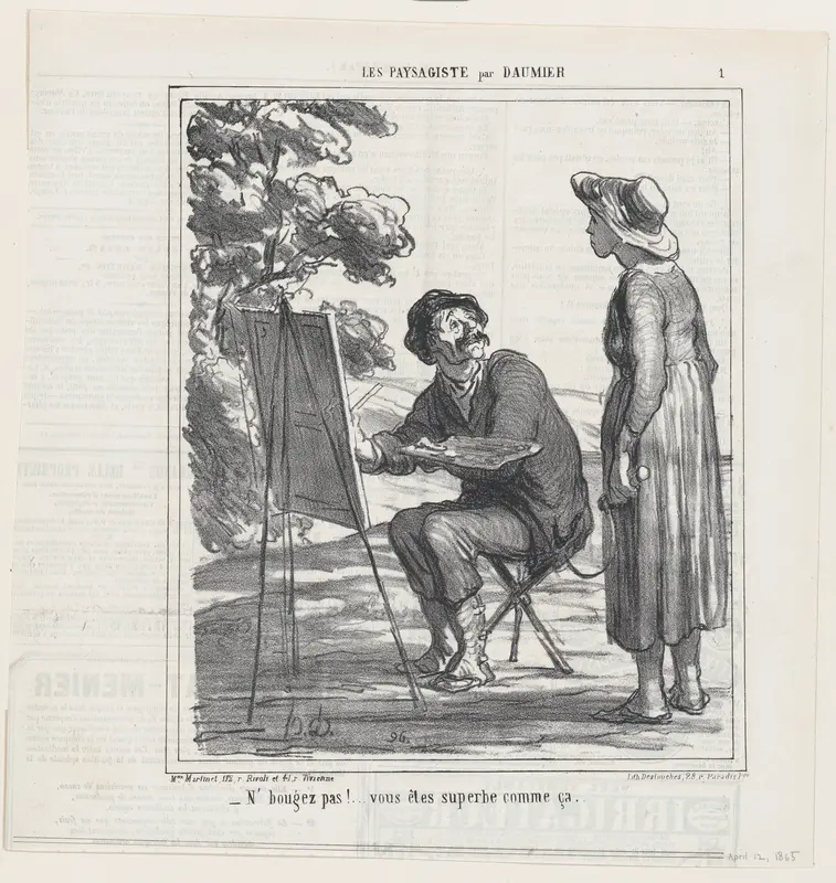 Don't move... you are superb just like that..., from 'The landscape painters,' published in Le Charivari, April 12, 1865 Wall Art by Honoré Daumier - High-Resolution Digital Print