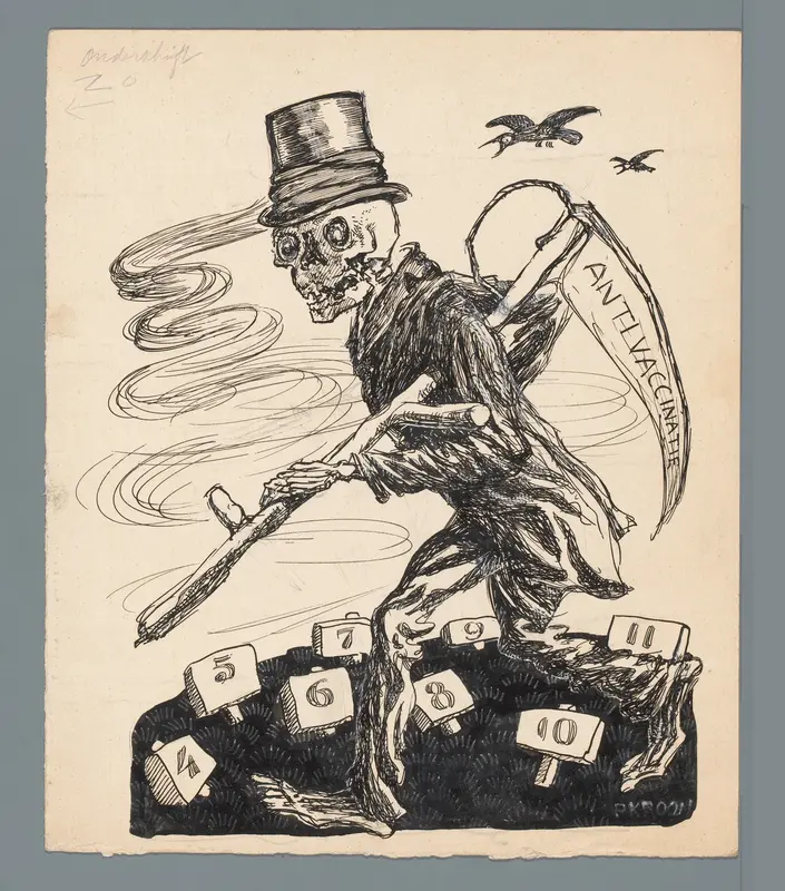 Dood komt met de anti-vaccinatie Wall Art by Unknown - High-Resolution Digital Print
