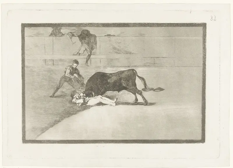 Dood van Pepe-Hillo in de arena van Madrid Wall Art by Francisco de Goya - High-Resolution Digital Print