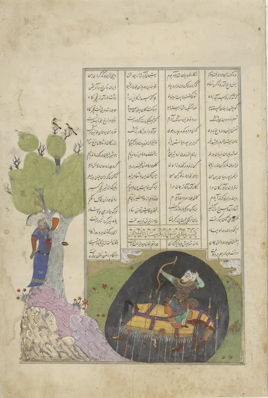 Dood van Rustam en van Shaghad, een episode uit Firdausi's Shahnama (voltooid in 1010) Wall Art by anonymous - High-Resolution Digital Print