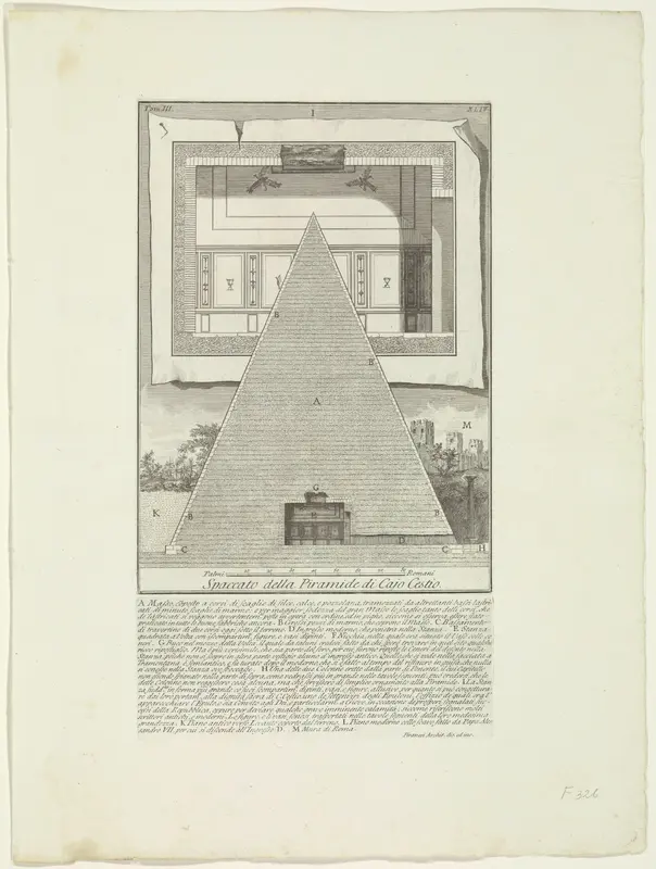 Doorsnede van de Piramide van Cestius te Rome Wall Art by Unknown - High-Resolution Digital Print