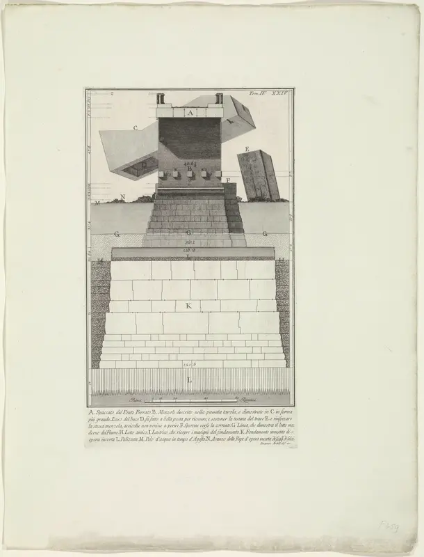 Doorsnede van de Pons Cestius te Rome Wall Art by Unknown - High-Resolution Digital Print