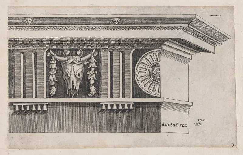 Doric Entablature, from "Speculum Romanae Magnificentiae"