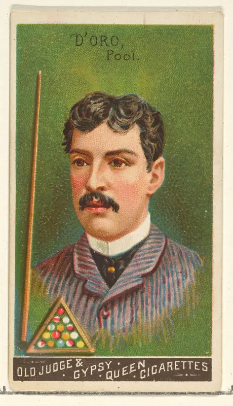 D'Oro, Pool, from the Goodwin Champion series for Old Judge and Gypsy Queen Cigarettes Wall Art by Goodwin & Company - High-Resolution Digital Print