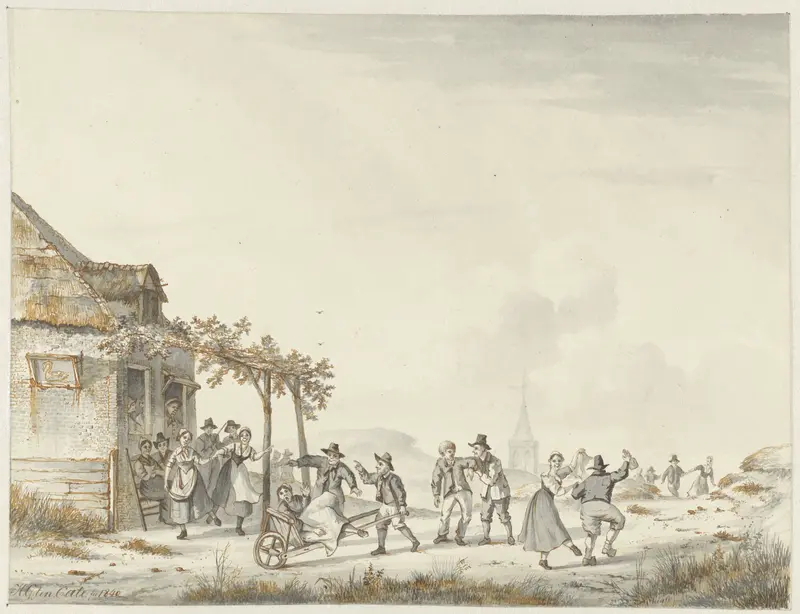 Dorpsfeest bij een herberg aan de duinen Wall Art by Hendrik Gerrit ten Cate - High-Resolution Digital Print