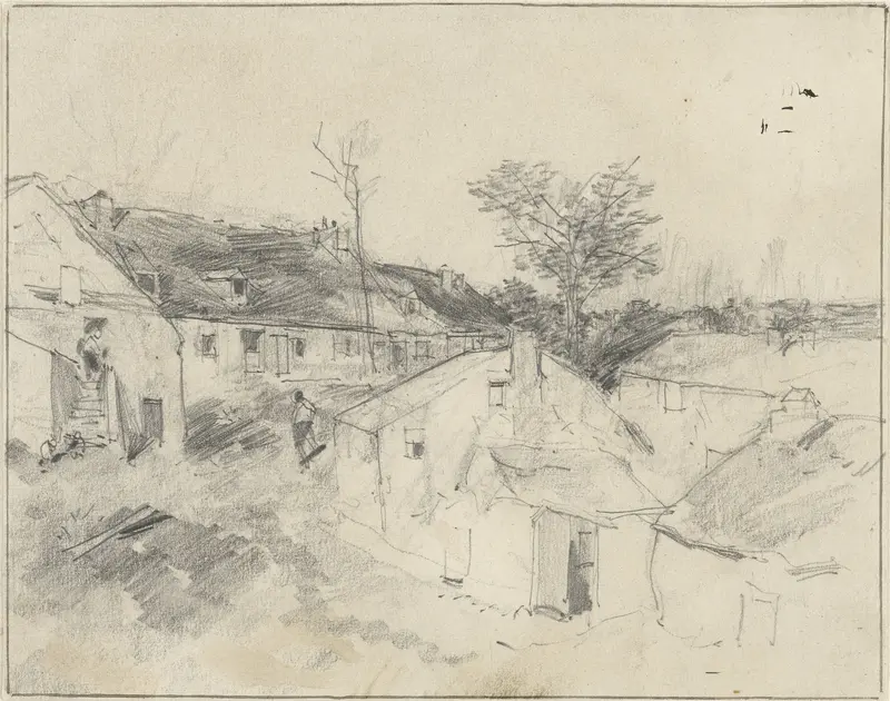 Dorpsgezicht Wall Art by Louis-Adolphe Hervier - High-Resolution Digital Print