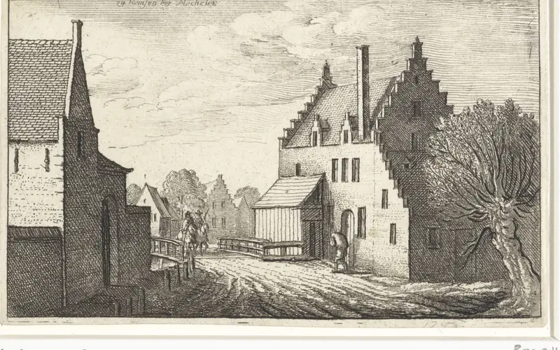 Dorpsstraat in Hemsen nabij Mechelen Wall Art by Wenceslaus Hollar - High-Resolution Digital Print