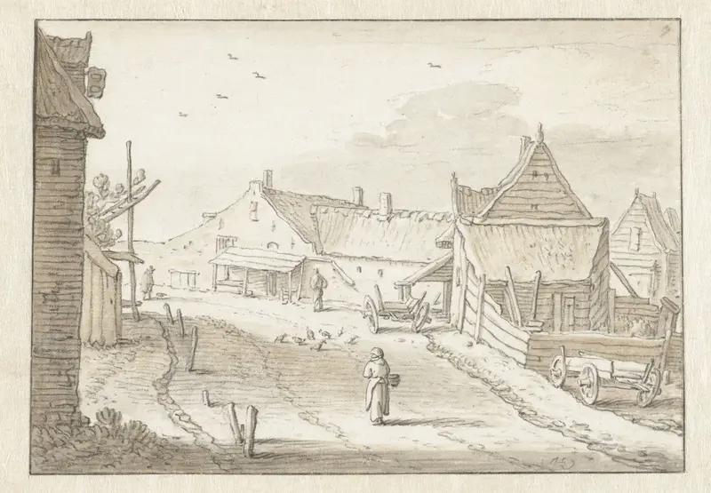 Dorpsstraat te Backers Dorp Wall Art by Herman Saftleven - High-Resolution Digital Print