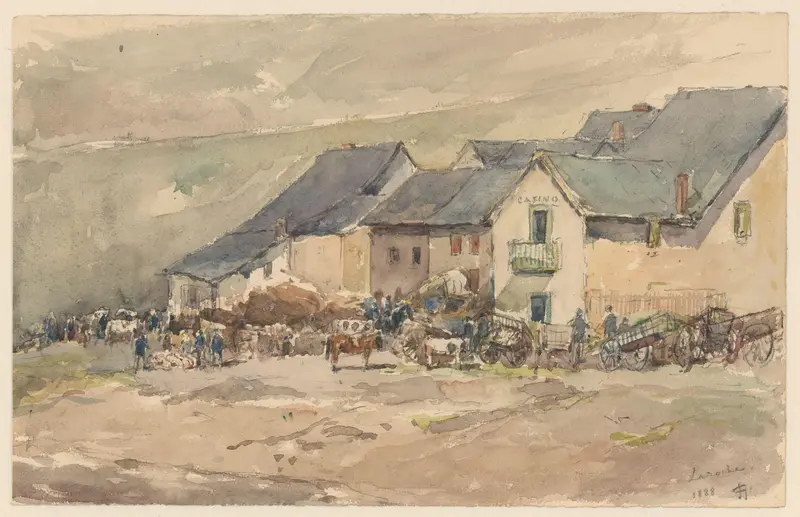 Dorpstafereel te Laroche Wall Art by Carel Nicolaas Storm van 's-Gravesande - High-Resolution Digital Print