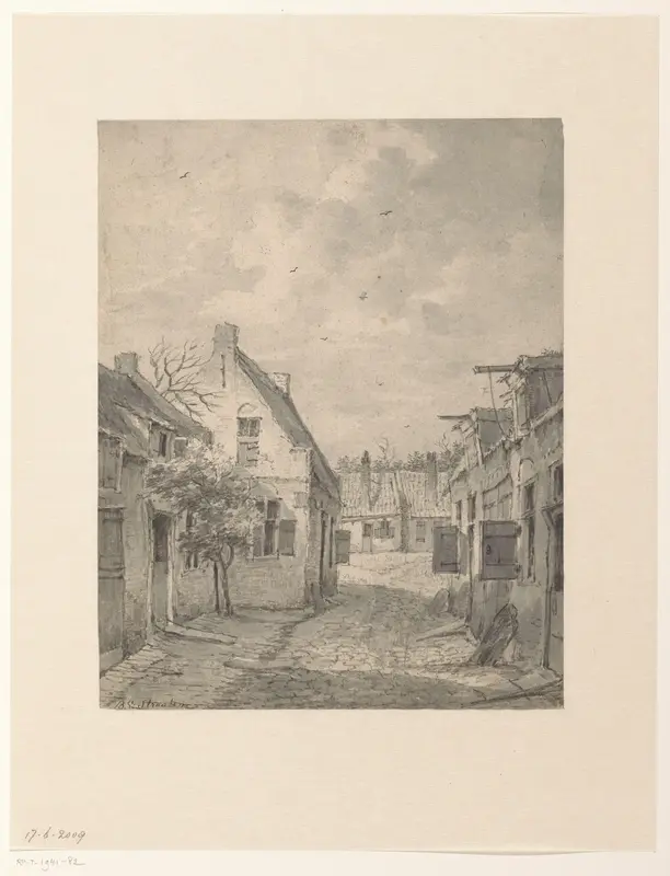 Dorpstraatje met lage huisjes Wall Art by Bruno van Straaten (I) - High-Resolution Digital Print