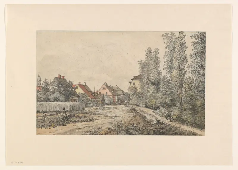 Dorpsweg met huizen (in Duitsland?) Wall Art by Henry Edridge - High-Resolution Digital Print