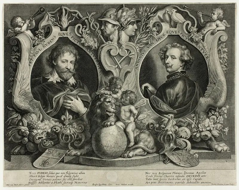 Double Portrait of Rubens and Van Dyck Wall Art by Paul Pontius - High-Resolution Digital Print