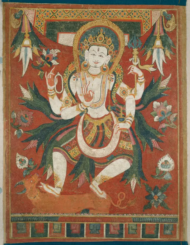Double-Sided Painted Banner (Paubha) with God Shiva Wall Art by Unknown - High-Resolution Digital Print