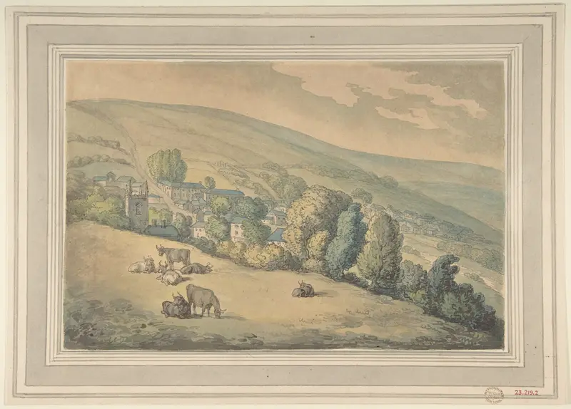 Downlands, Sussex Wall Art by Thomas Rowlandson - High-Resolution Digital Print