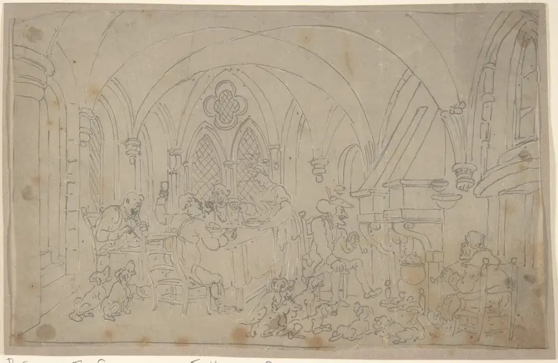 Dr. Syntax and the Superannuated Fox Hunters Wall Art by Thomas Rowlandson - High-Resolution Digital Print
