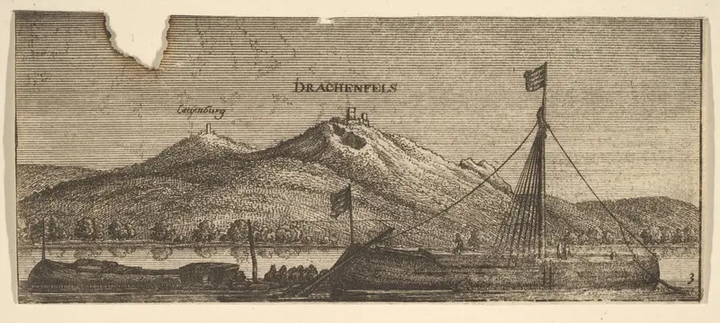 Drachenfels and Lowenburg, from "German Views" Wall Art by Wenceslaus Hollar - High-Resolution Digital Print