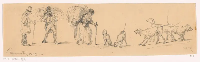 Dragers en honden Wall Art by Unknown - High-Resolution Digital Print